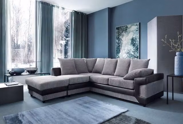 Snugg Furniture UK Limited Kensington Left Hand Corner Sofa in Striped Fabric