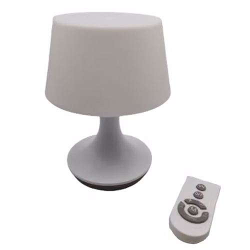 mysmartbuy White Portable Table Lamp with Remote Control and Timer, USB Rechargeable Cordless Round Light, H17.5 x W13.5 cm – 3