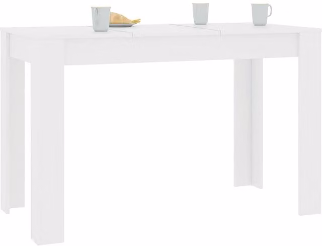 Berkfield Home Modern Rectangular Dining Table in White, W/D/H: 120 x 60 x 76 cm – 1