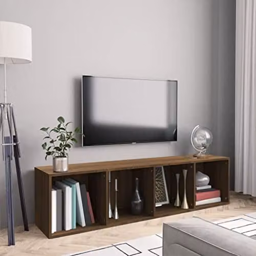 vidaXL Classic Book and TV Cabinet in Brown Oak, W/D/H: 143 x 30 x 36 cm – 2