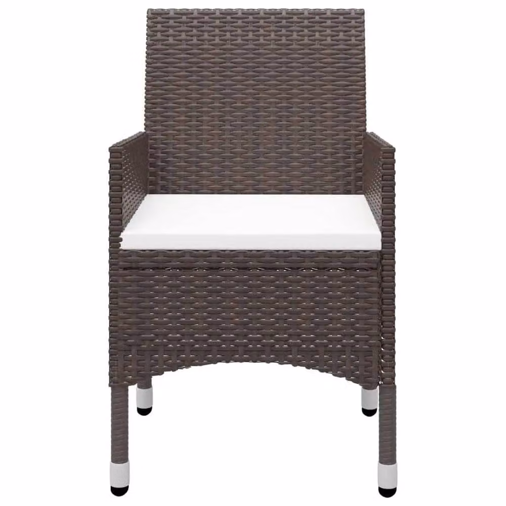 Berkfield Home 9 Piece Modern Garden Dining Set in Brown Poly Rattan and Tempered Glass – 2