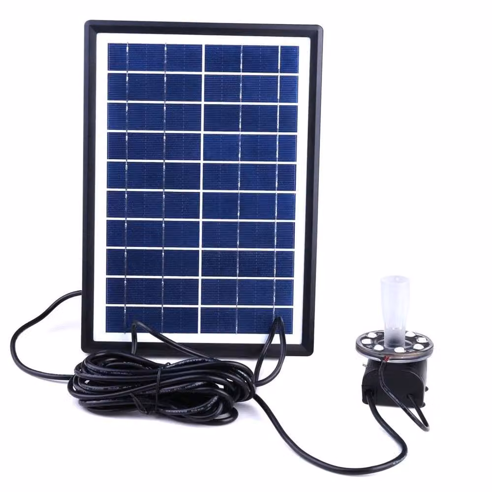 NESTLUNE Solar Fountain Pump with 400L/H Flow Rate, 7W Power, Battery Backup and 8 LED Lights in Black – 2