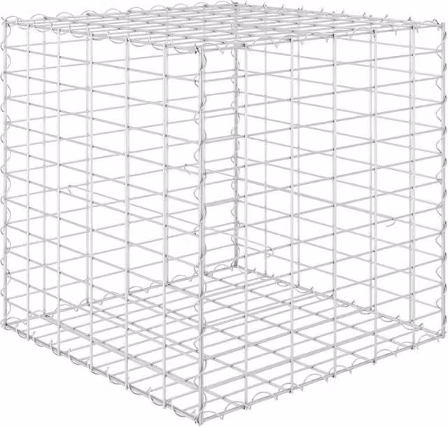 Berkfield Home Cube Gabion Steel Wire Raised Bed in Silver, W/D/H: 60 x 60 x 60 cm – 1
