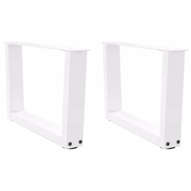 Berkfield Home V-Shape Dining Table Legs, 2 Pieces, White Steel