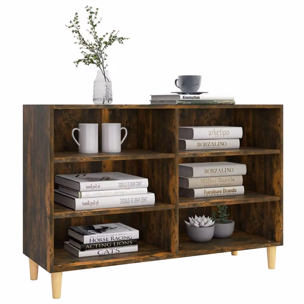 Berkfield Home Smoked Oak Sideboard in Brown, W/D/H: 103.5 x 35 x 70 cm – 3
