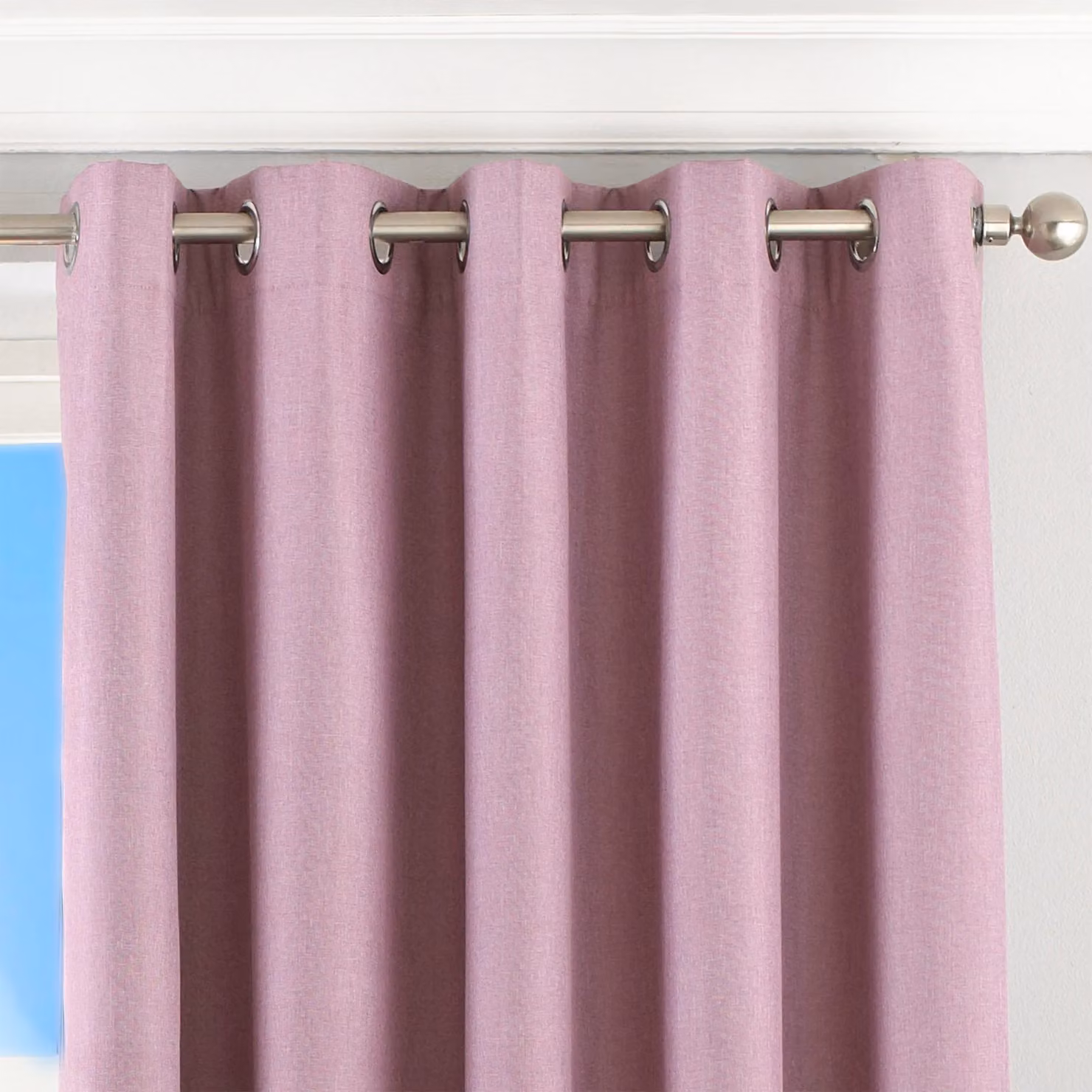 Essentials Twilight Thermal Blackout Eyelet Curtains in Mauve, Width: 229 cm, Drop: 229 cm – 2