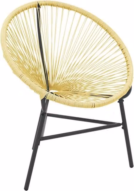 Berkfield Home Acapulco Garden Chair in Beige Poly Rattan and Metal – 1