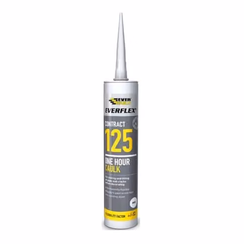 Everbuild One Hour Rapid Setting Caulk, White, 300ml (Pack of 6)