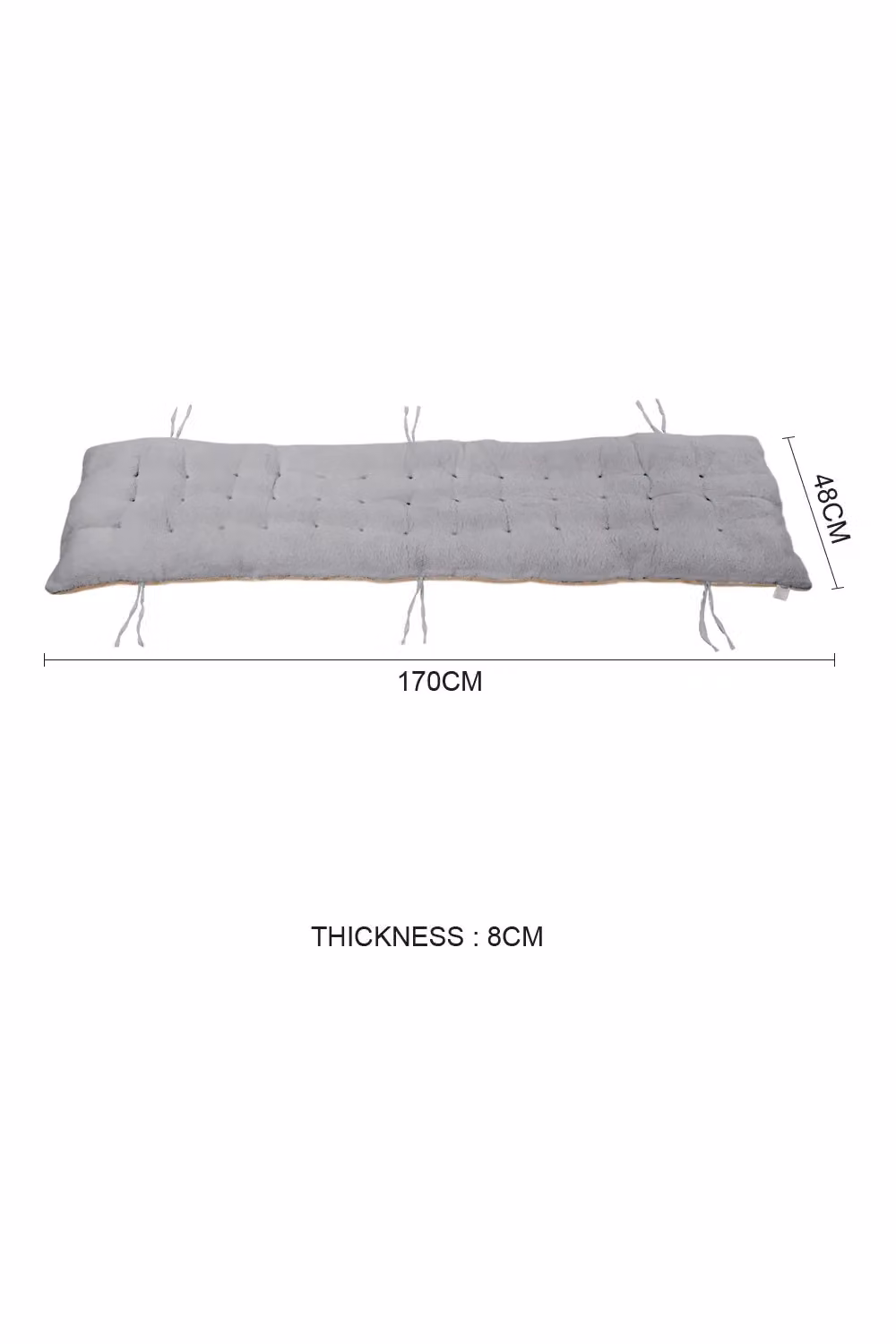 Living and Home Grey Sherpa Fleece Chair Pad with Non-Slip Backing, W: 170 cm, D: 48 cm – 3