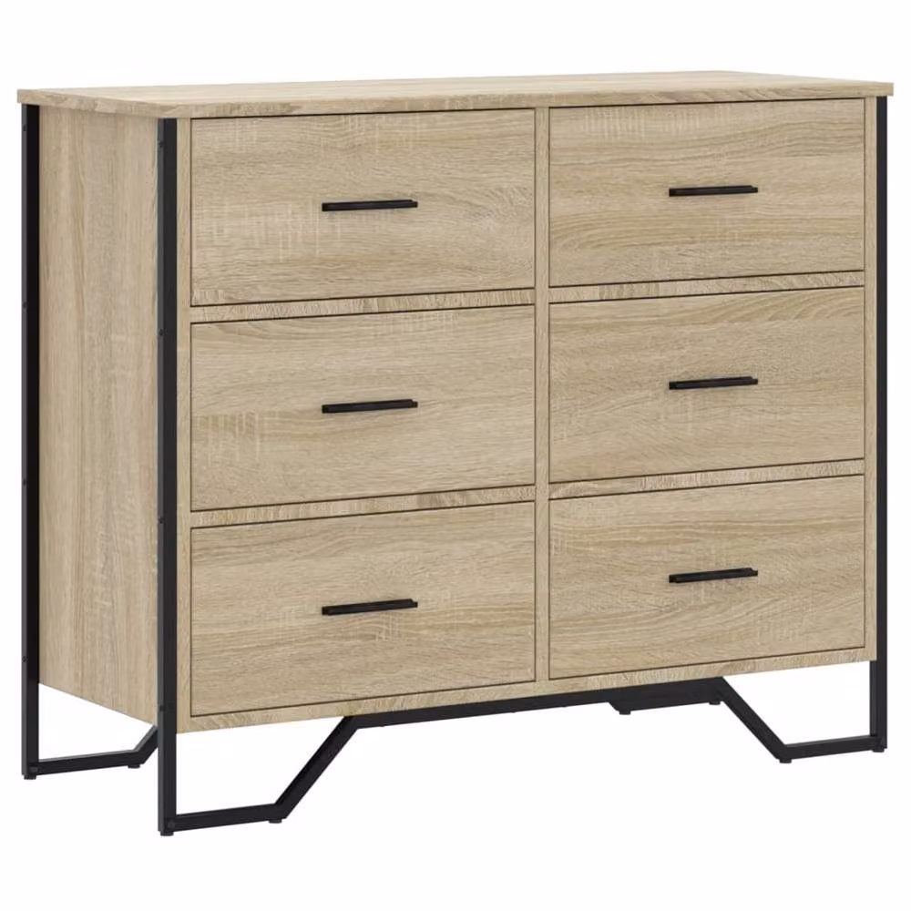 Berkfield Home Sonoma Oak Decorative Chest of Drawers, Light Oak, W: 91 cm, D: 35.5 cm, H: 74.5 cm – 2