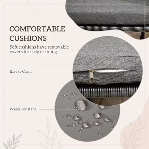 Outsunny 4 Seater Rattan Cube Garden Furniture Set with Cushions in Grey – 4