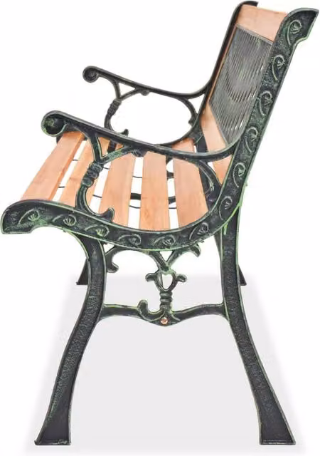 Berkfield Home Decorative Garden Bench in Brown Wood and Metal, Width: 122 cm – 1