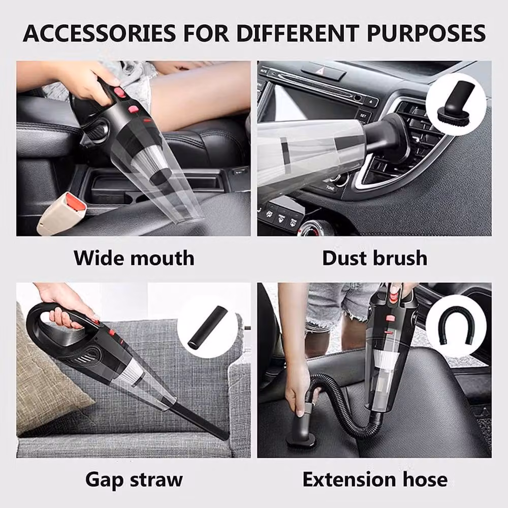 Kelvenix Portable Car Vacuum Cleaner in Black with Washable Filter – 3