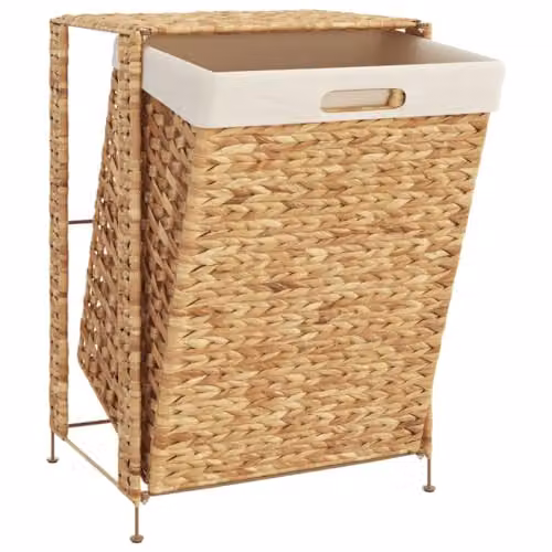 vidaXL Water Hyacinth Laundry Basket with Lid and Handles, W/D/H: 44 x 34 x 64 cm – 1