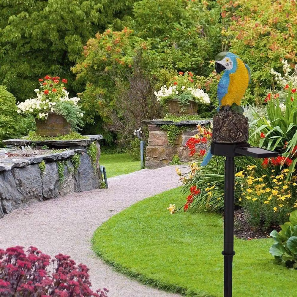 EONLION Blue Parrot LED Solar Power Resin Garden Light, Height: 100 cm – 3