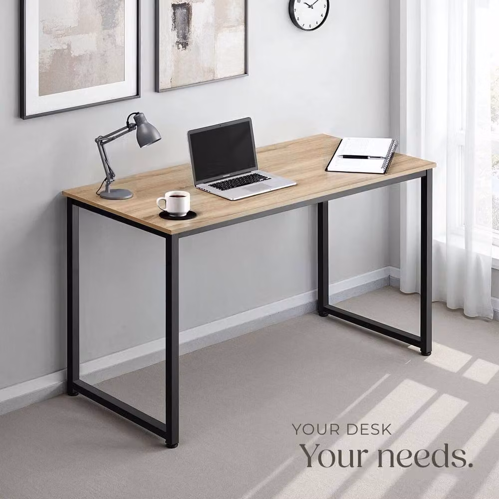 tectake Flint Modern Writing Desk in Oak, W: 140 cm, D: 60 cm – 5