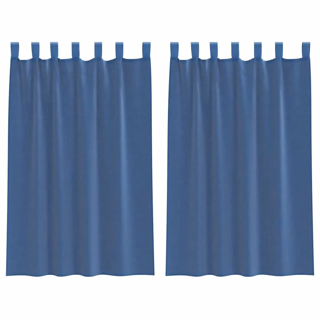 Berkfield Home Royal Blue Voile Fabric Panel Curtains with Tabs, 2 Pack, W: 140 cm, H: 175 cm – 2
