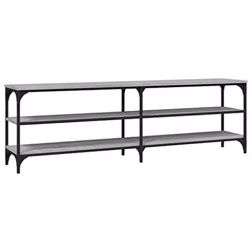 vidaXL Industrial Design TV Cabinet in Brown and Black with Wood and Metal Construction, W/D/H: 160 x 30 x 50 cm