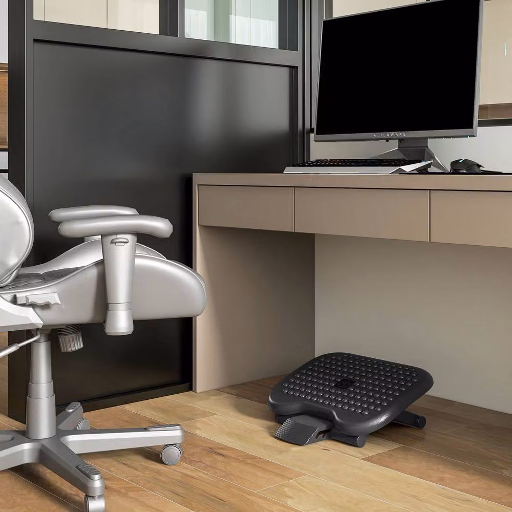STILVORA Adjustable Footrest in Black with 3 Height Settings – 7