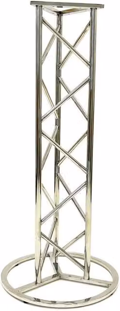 FORGEVIO Truss Tall Table Base in Polished Silver Stainless Steel
