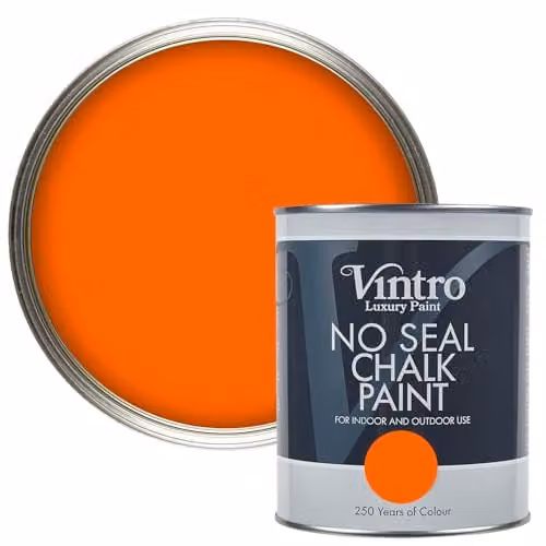 Vintro No Seal Chalk Paint in Pumpkin Orange, 1 Litre
