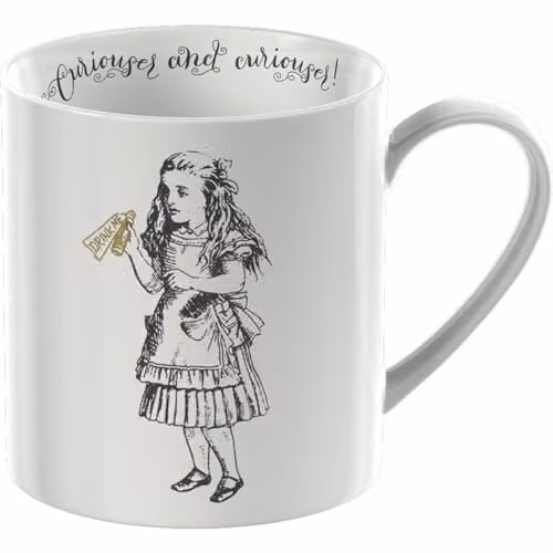 V&A Alice in Wonderland Bone China Mug in White and Gold, 350 ml – 1