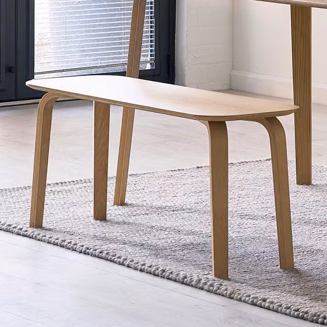 Julian Bowen Kaito Scandinavian Oak Bench in Beige and Brown