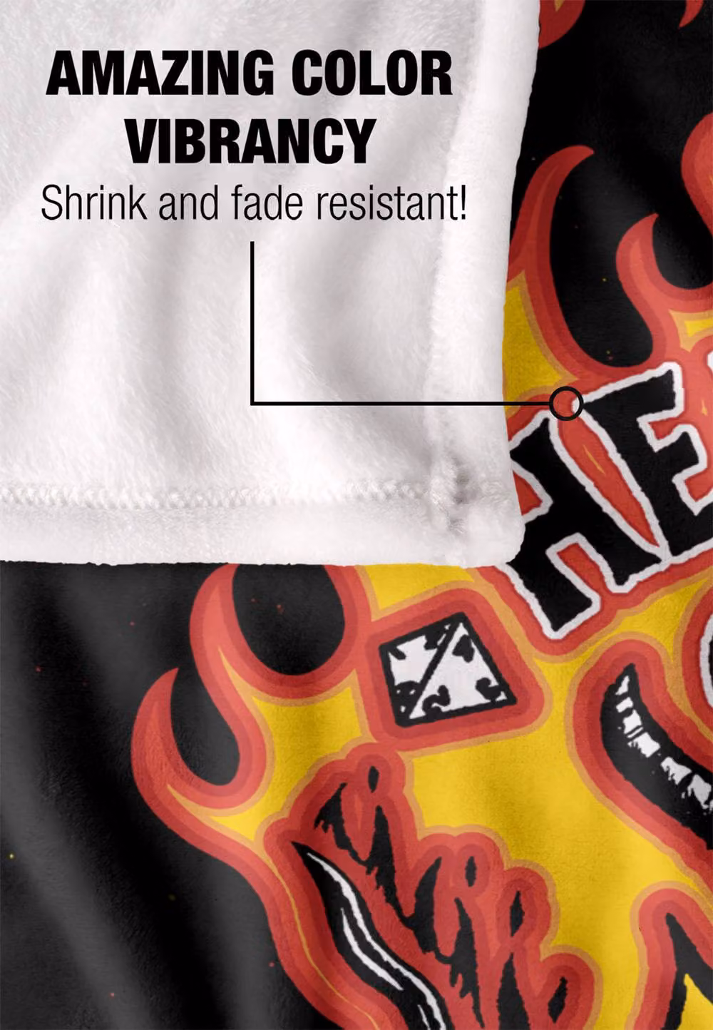 Stranger Things Hellfire Club Logo Flames Blanket, White and Multicolour, W: 152 cm, H: 127 cm – 4