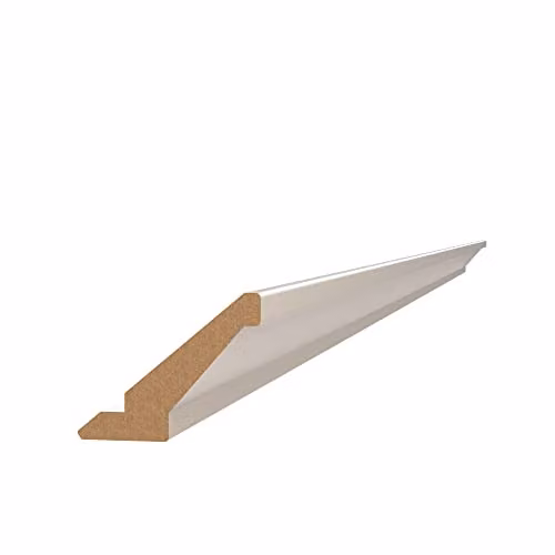 Kitchen Kit Shaker Door Flatpack Kitchen Unit with Cornice in Cashmere Matt, W: 305.0 cm, H: 56.0 mm