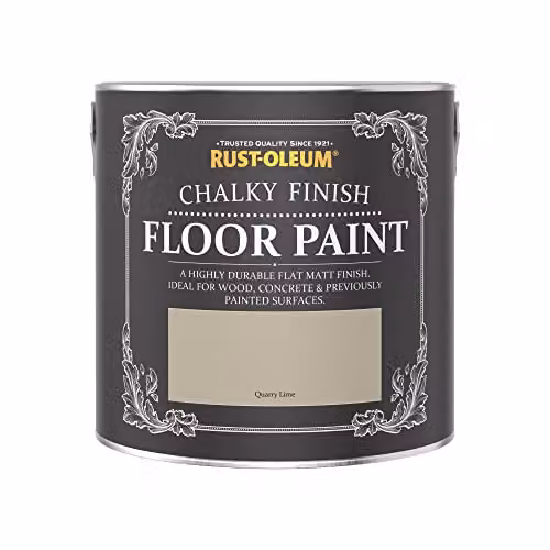 Rust-Oleum White Scratch-Proof Water-Based Floor Paint in Matt Finish, Quarry Lime 2.5L – 3
