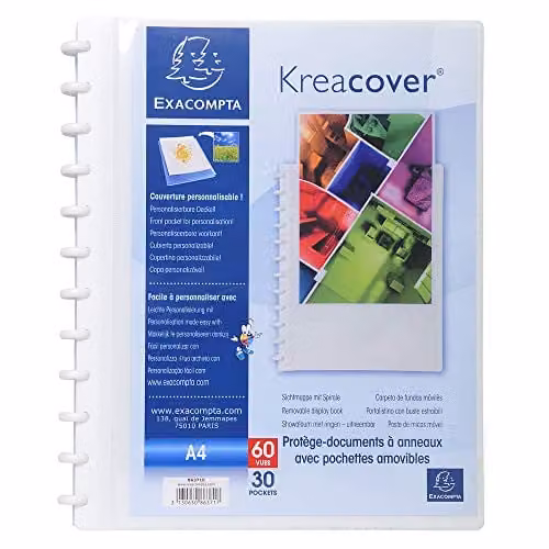 Exacompta A4 Display Book with 30 Removable Rings in White – 1