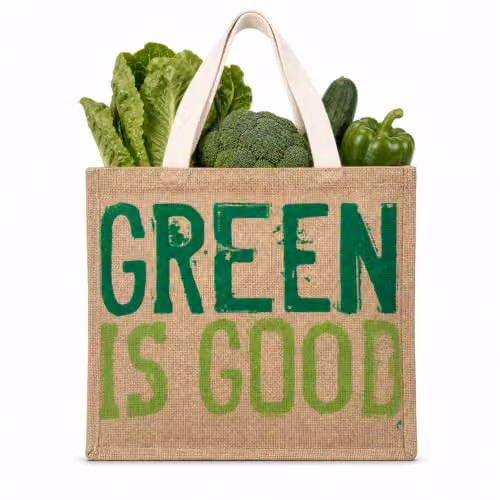 Orsina Green Green Is Good Reusable Shopping Tote Bag W/D/H: 40 x 35 x 15 cm – 1