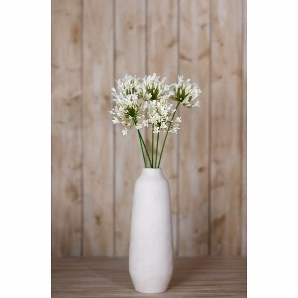 Lemon Pavilion Agapanthus Floral Spray in Beige, Green and White, W: 15 cm, D: 15 cm, H: 75 cm – 2