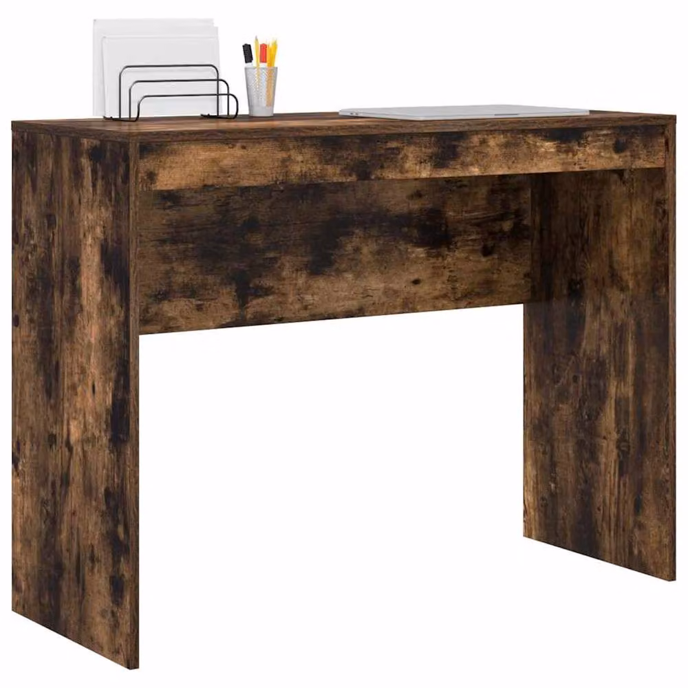 Berkfield Home Writing Desk in Smoked Oak Brown, W/D/H: 100 x 40 x 76 cm – 3