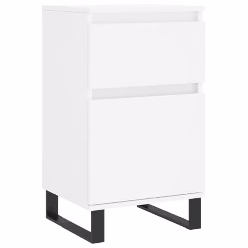 vidaXL Modern White Sideboard in MDF and Metal, W/D/H: 40 x 35 x 70 cm – 1