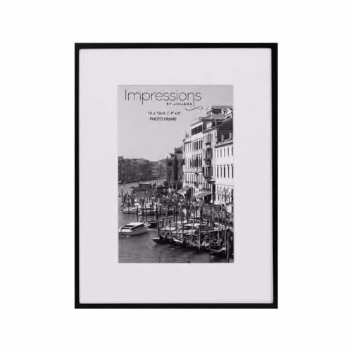 Impressions Single Rectangular Metal Photo Frame, Black or White, 10 x 15 cm – 1