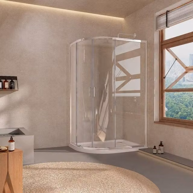 Bathroom Kingdom Shire 6mm Easy Clean Offset Quadrant Shower Enclosure, Silver, 800mm