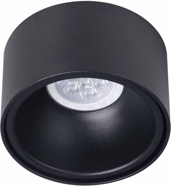 Milagro Bali Round Surface Mounted Spotlight in Black and White with 1xGU10 Aluminium Design
