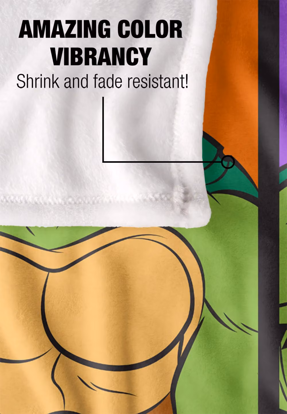 LOGOVISION Teenage Mutant Ninja Turtles TMNT Turtle Tiles Silky Touch Super Soft Fleece Throw Blanket, White, W/D/H: 152 x 127 cm – 4