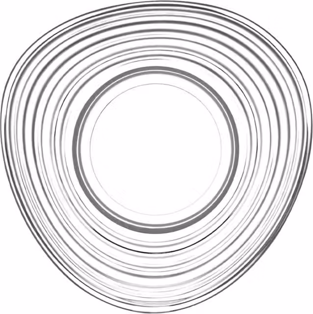 LAV Derin Striped Turkish Tea Glass Saucers, Transparent, Pack of 12, Diameter: 13 cm