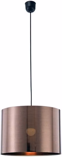 Dako Black and Bronze Metal Cylinder Ceiling Pendant Light with E27 Fitting, W/D/H: 35 x 25 x 35 cm