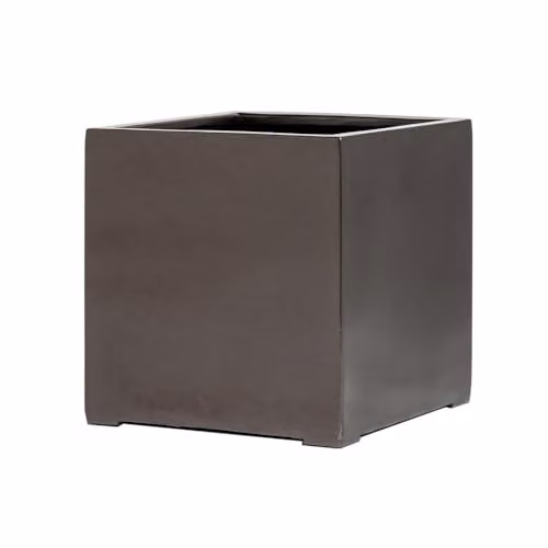 Primrose Polystone Cube Planter in Grey and White, W/D/H: 40 x 40 x 40 cm – 1