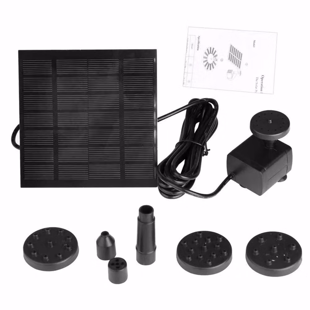 NESTLUNE Black Fountain Pump for Garden Pools, Ponds, and Aquariums, 1.8W-250L/H – 6