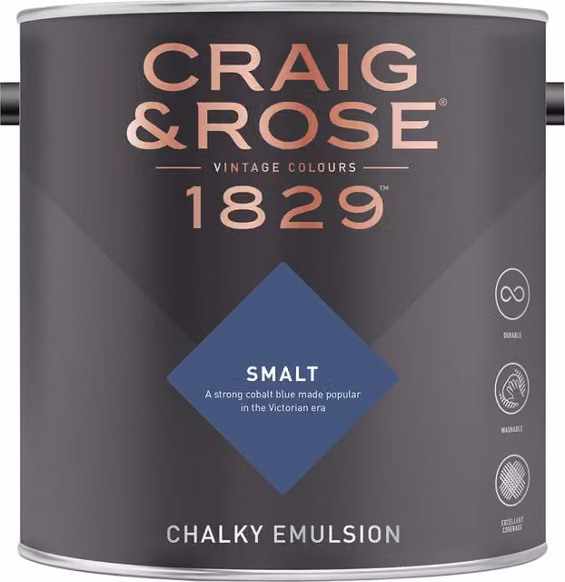 Craig and Rose Smalt Chalky Matt Water Based Emulsion in Blue