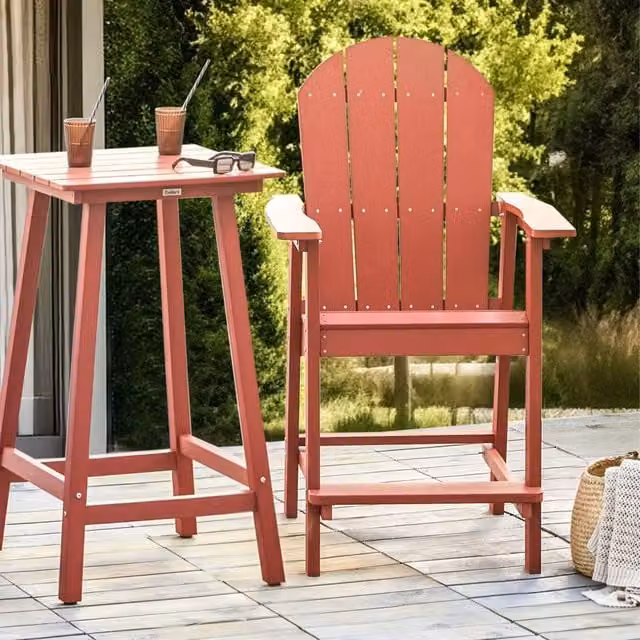 Wyld Haus Garden Bar Chair in Matt Red Metal Modern Style – 1