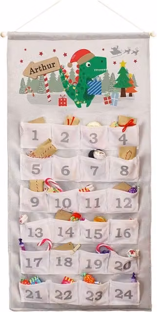 Personalised Memento Company Personalised Dinosaur Advent Calendar in Grey