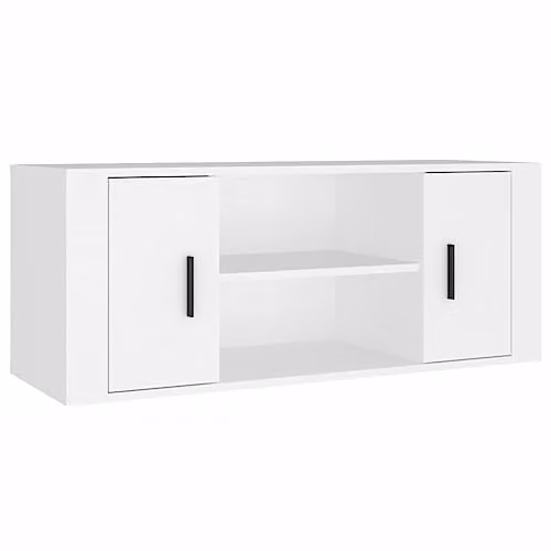 vidaXL Modern White TV Cabinet in Engineered Wood W/D/H: 100 x 35 x 40 cm
