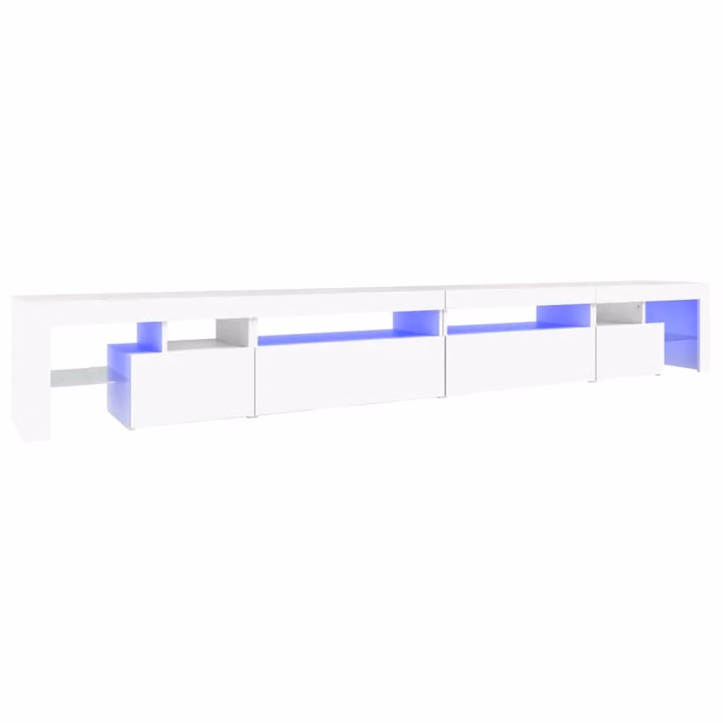 Berkfield Home Modern White Glossy TV Cabinet with Integrated LED Lighting W: 290 cm, D: 36.5 cm, H: 40 cm – 2