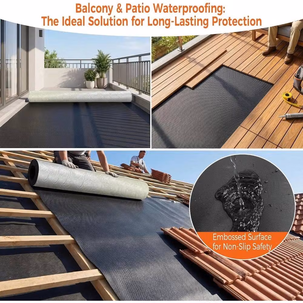FLAVORA Self-adhesive Black Rubber EPDM Roofing Sheet, W: 40 cm, L: 300 cm – 5