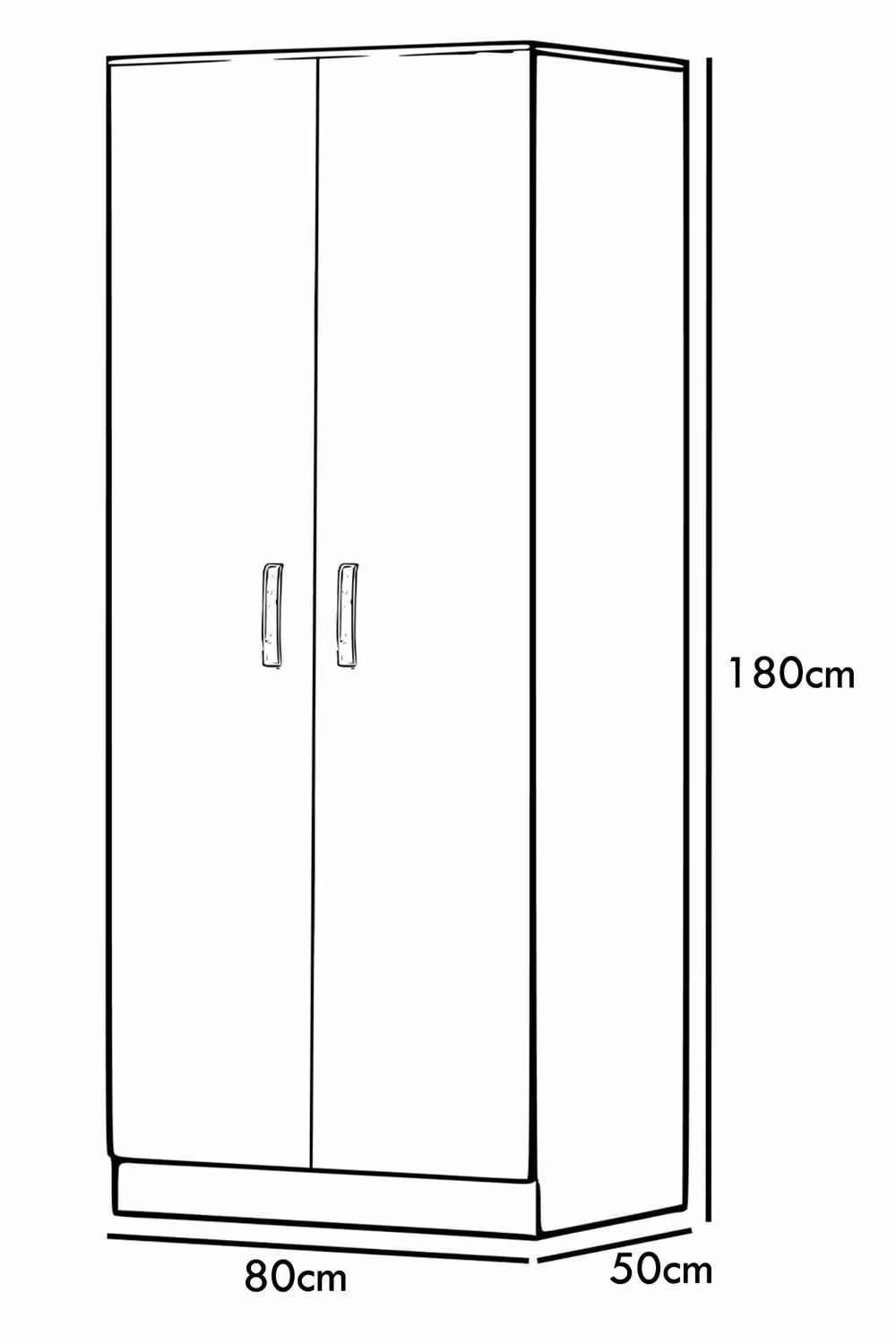 FWStyle Tunis 2 Door Wardrobe in Matt Black Finish – 4
